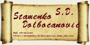 Stamenko Dolbočanović vizit kartica
